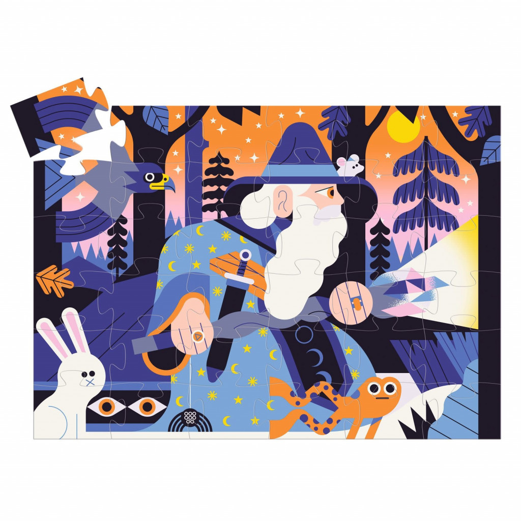 Puzzle Silhouette - Le Magicien au Sceptre de Cristal - 36 Pièces