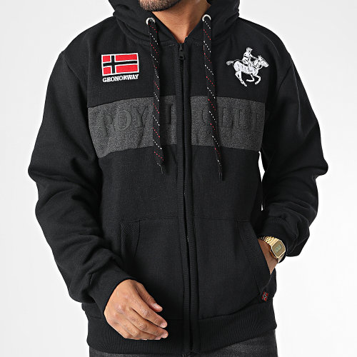 Sweat Zippé Capuche Fahorse Noir