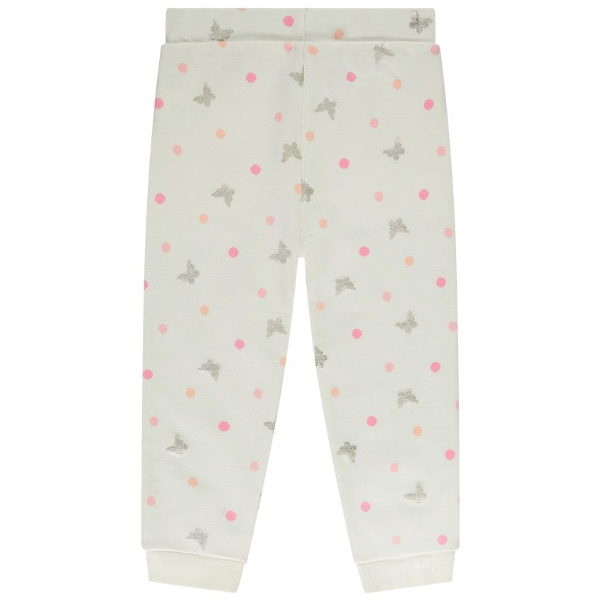 Jogging molleton imprimé fantaisie pour bébé fille - Ecru