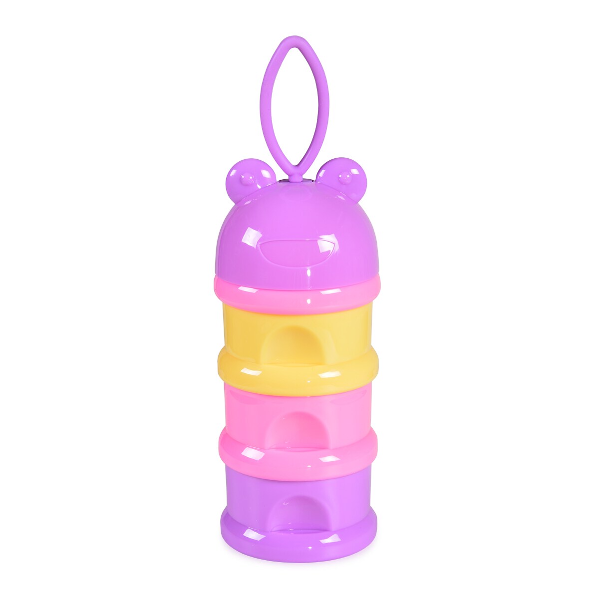 Moni Milchpulverbehälter, Milchpulver-Portionierer Frosch lila, 3 Fächer