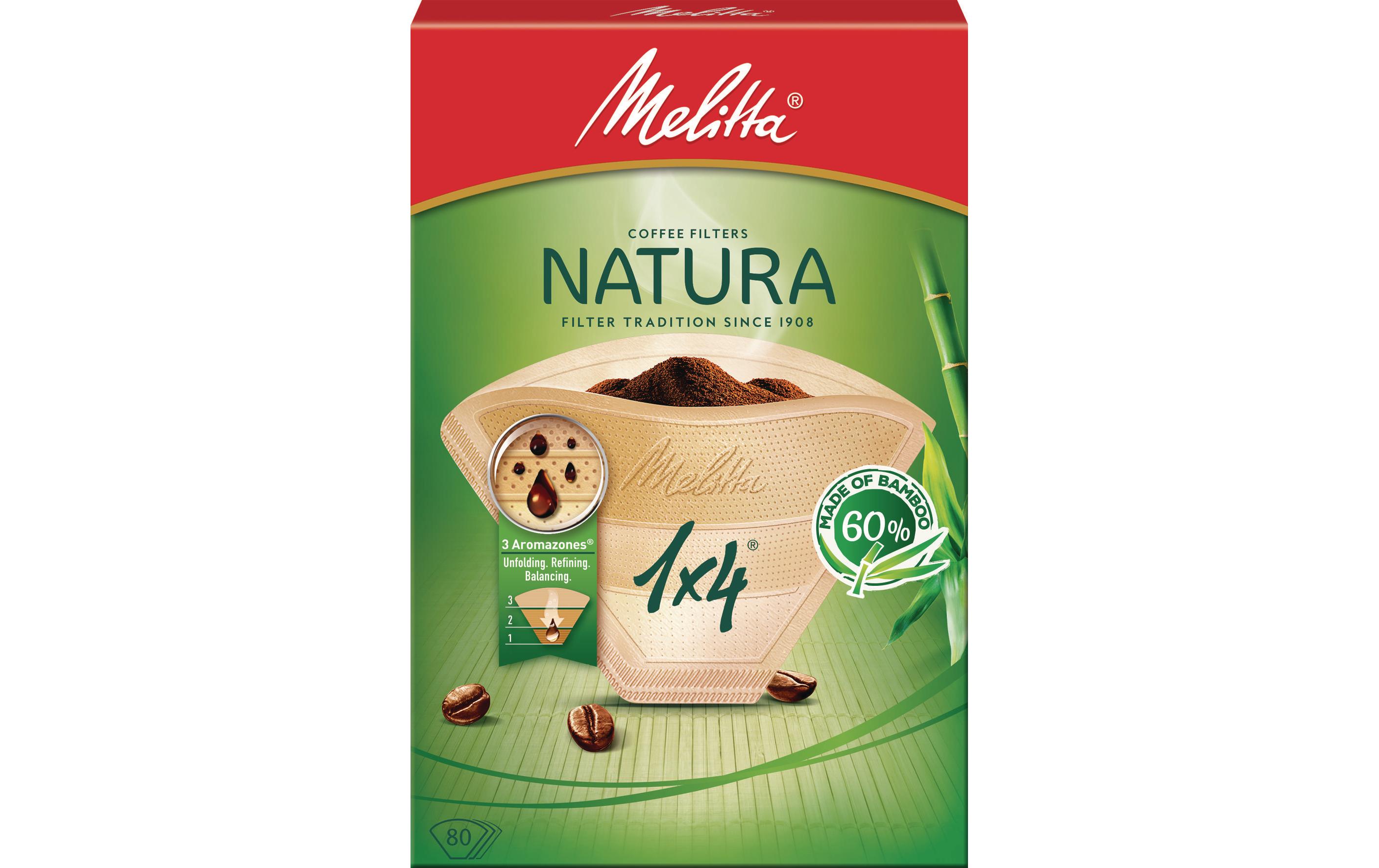 Filtertüte Natura 1 x 4 / 80 Stück 1x4 80 StückHergestellt zu 60 % aus schnell nachwachsendem Bambus