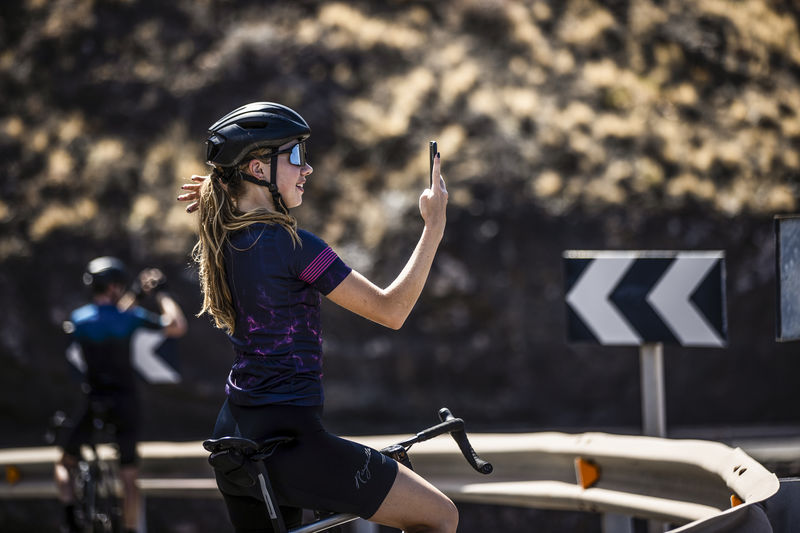 Rogelli Marble Kortærmet Jersey til kvinder Blå / Pink