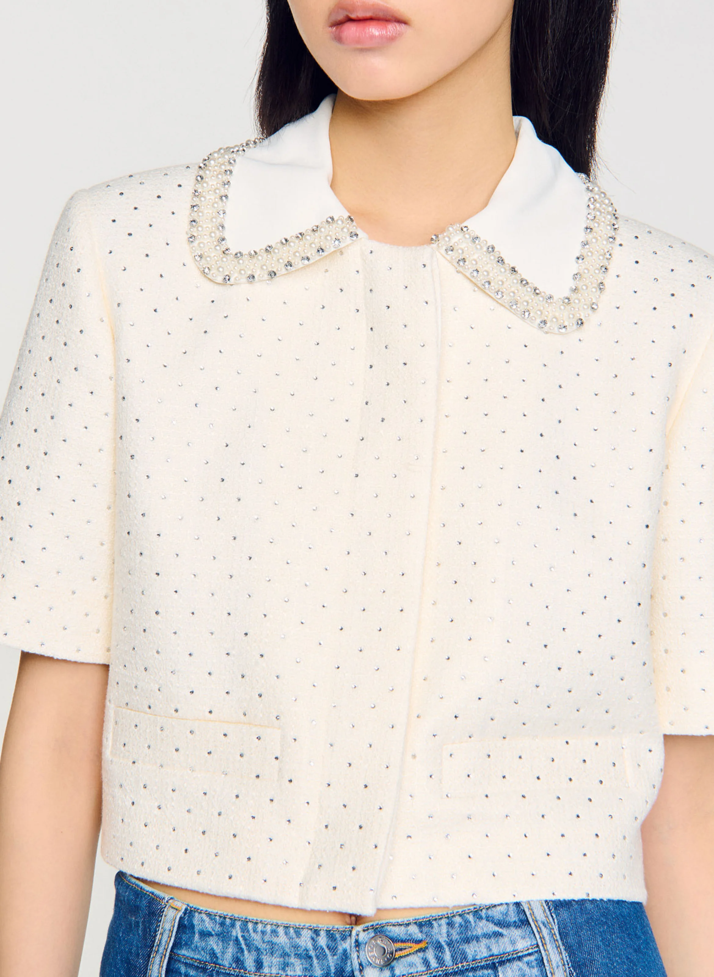 Veste droite col classique | Blanc