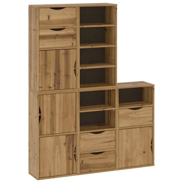vidaXL Móveis de Apoio 5 Peças Odda 40x24x79 cm Pinho de Madeira Maciça - 3615463765
