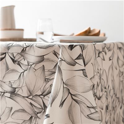 Nappe antitache polycoton enduit motif feuillage