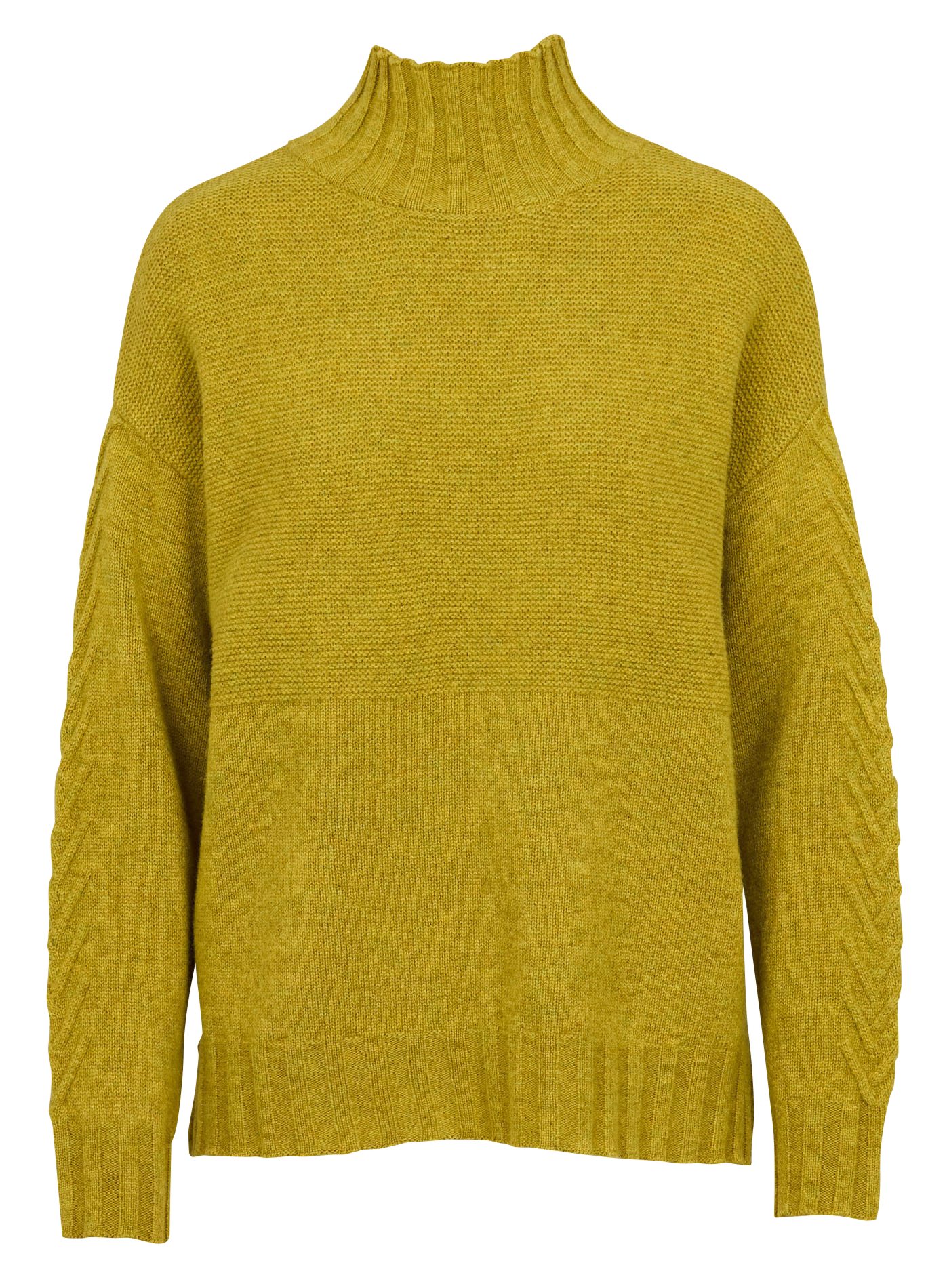 LIBRE - Pull droit col montant en laine| Jaune