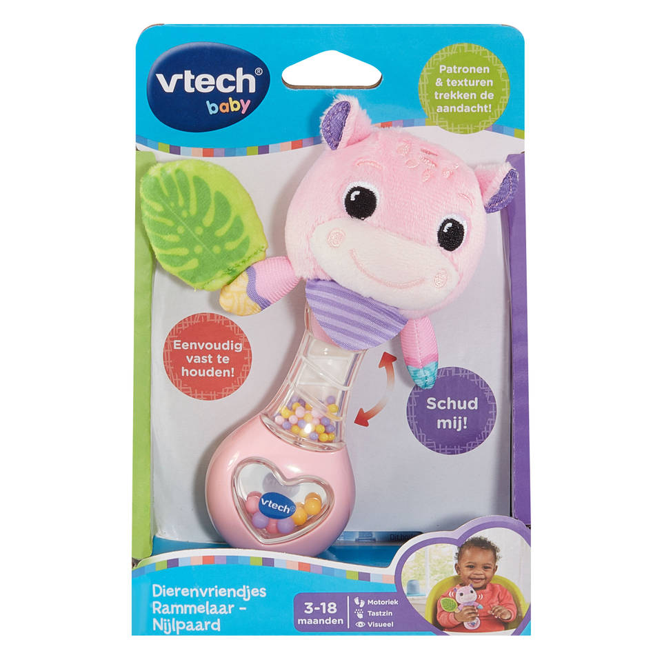 VTech Baby dierenvriendjes rammelaar nijlpaard - roze