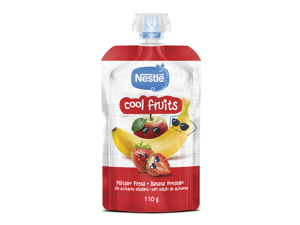SAQUETA FRUTA NESTLÉ COOL FRUITS BANANA E MORANGO 110G