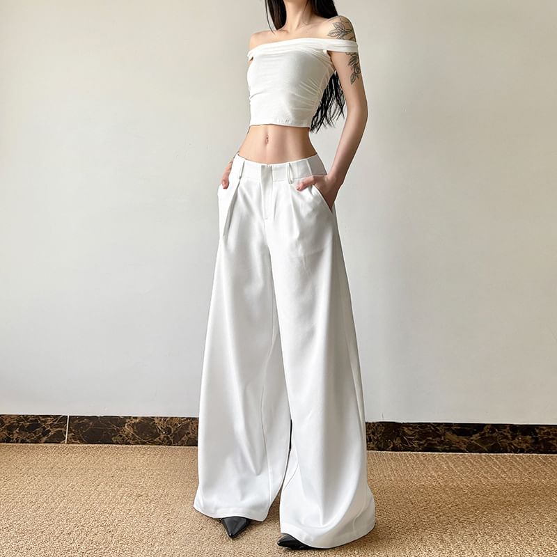 Sosana - Hoge taille, losse, wijde broek