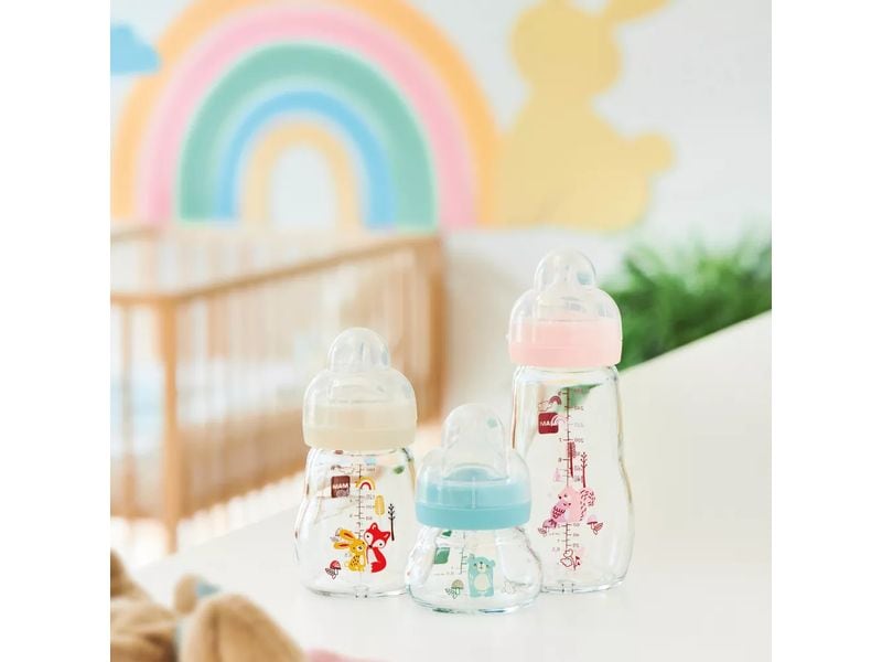 MAM Glasflasche Feel Good 2er Set 260 ml Babyflasche aus Premium-Glas