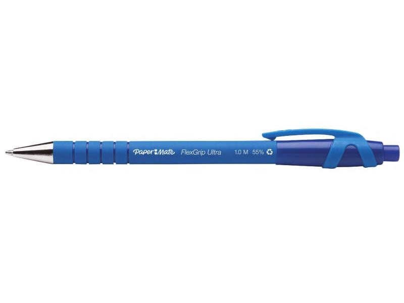 Paper Mate Kugelschreiber Flexgrip Ultra 1 mm, Blau Kuli für Schule oder Büro
