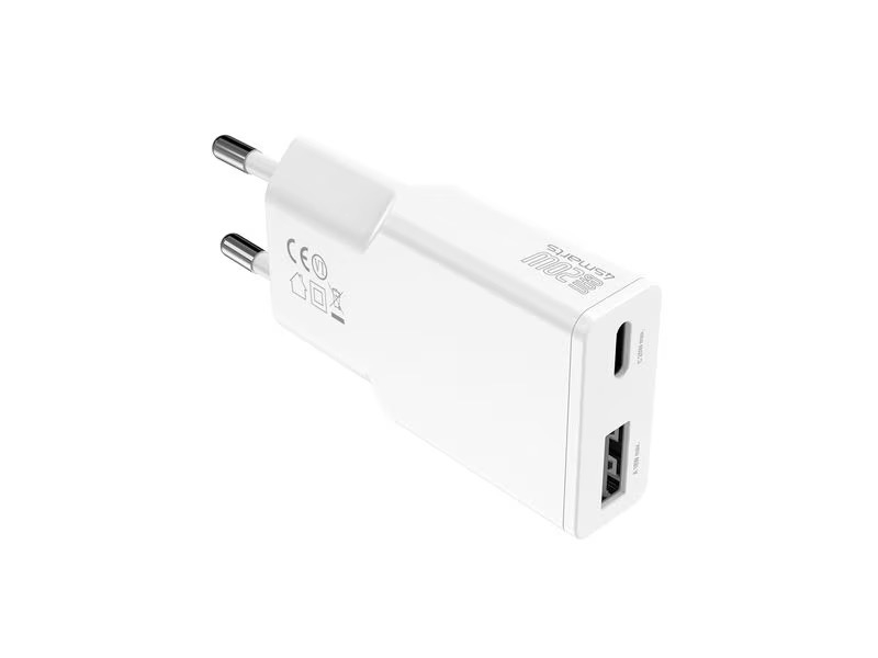 (20W) Slim USB C / USB A GaN Ladegerät Netzteil Power Delivery Plug (4S541122) - Weiss