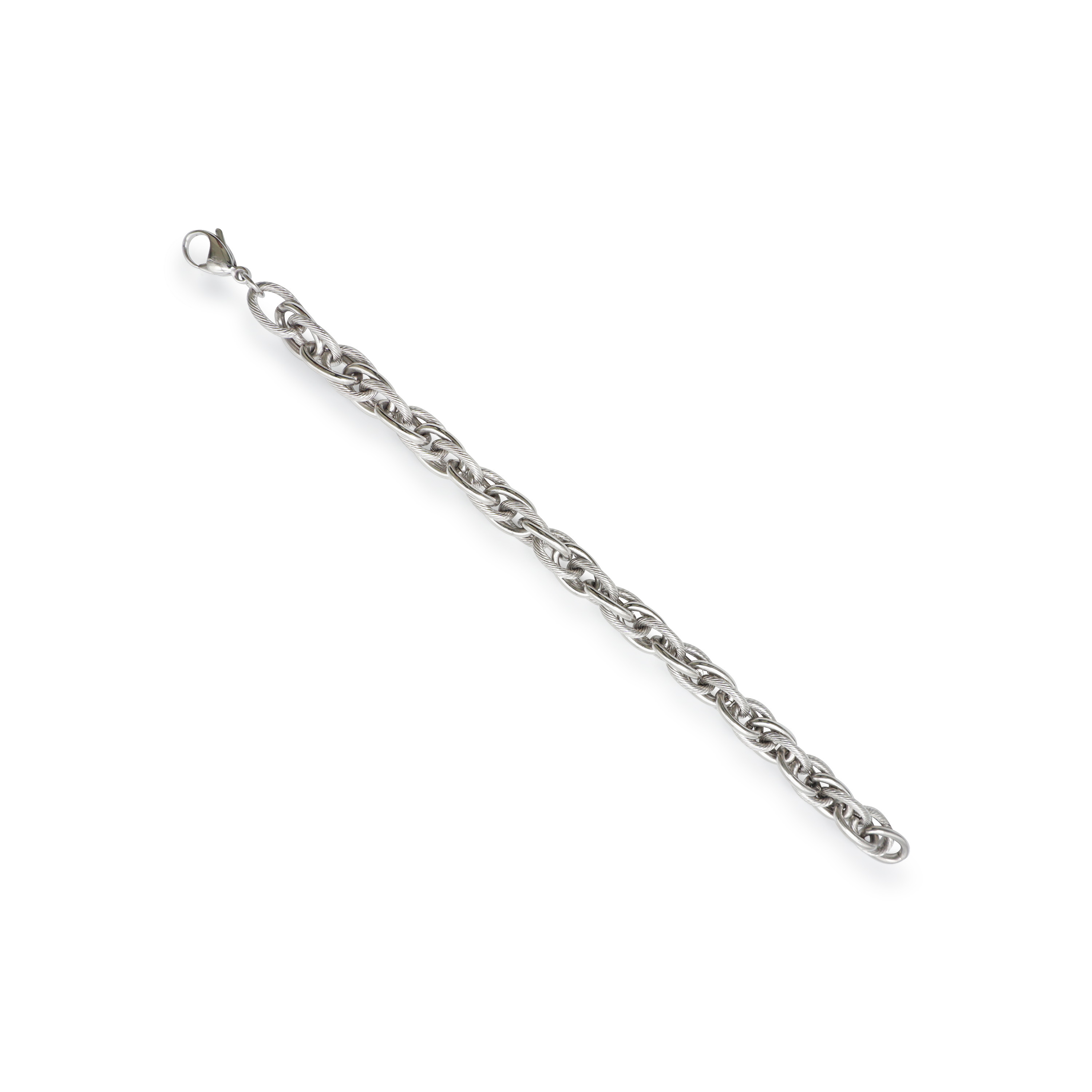(10mm) Edelstahl Armband Chunky Chain Geflochtene Glieder Armkette - Silber