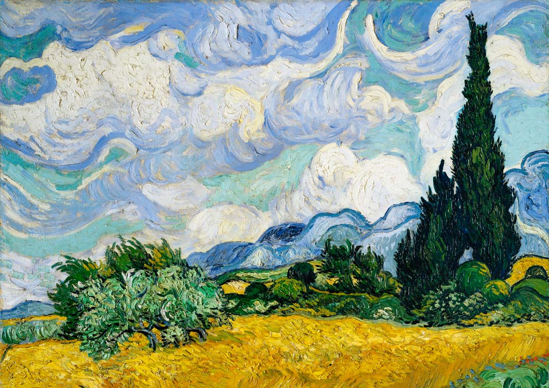 Weizenfeld mit Zypressen von Van Gogh