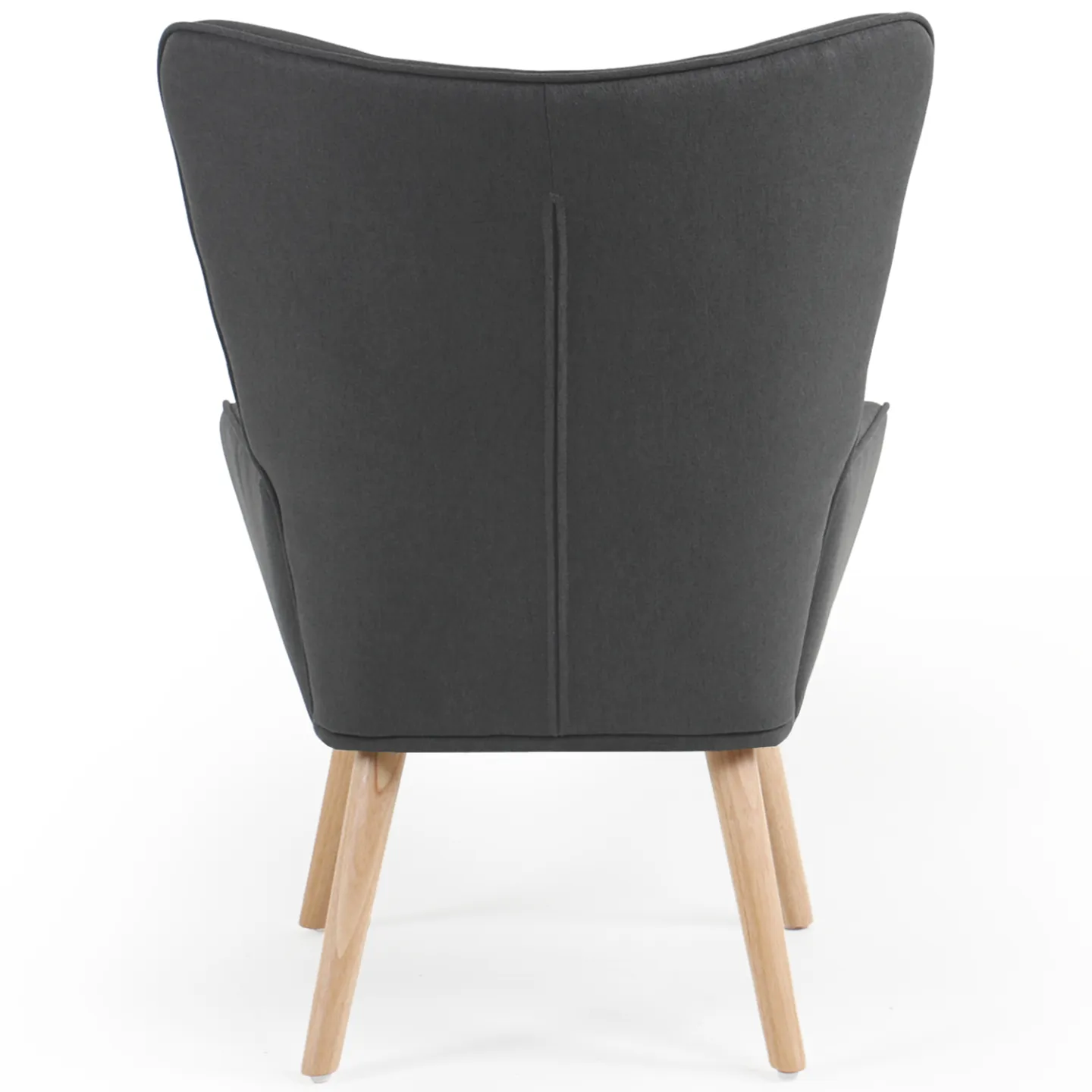 Fauteuil scandinave IVAR avec repose pieds gris anthracite