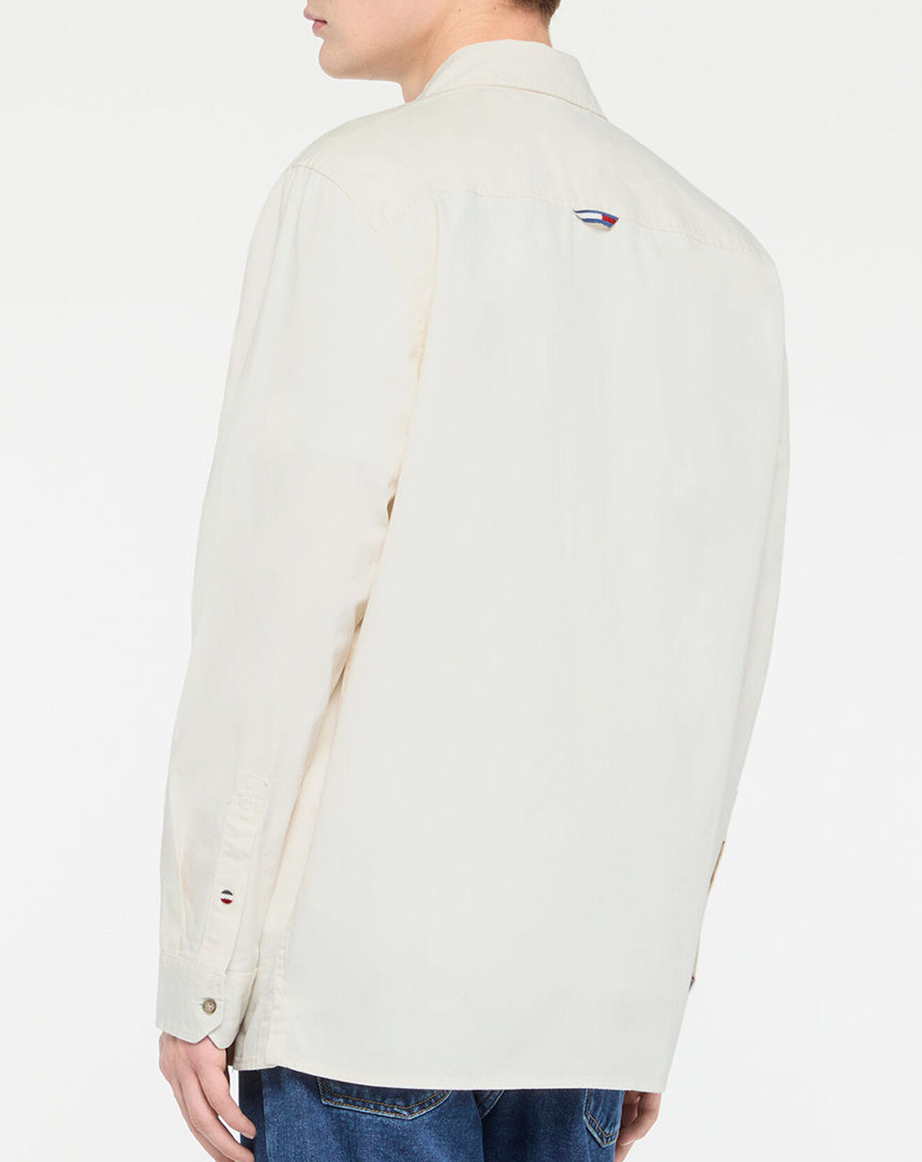 Tommy Jeans Surchemise ample 100% Coton Bio Essential Twill blanche