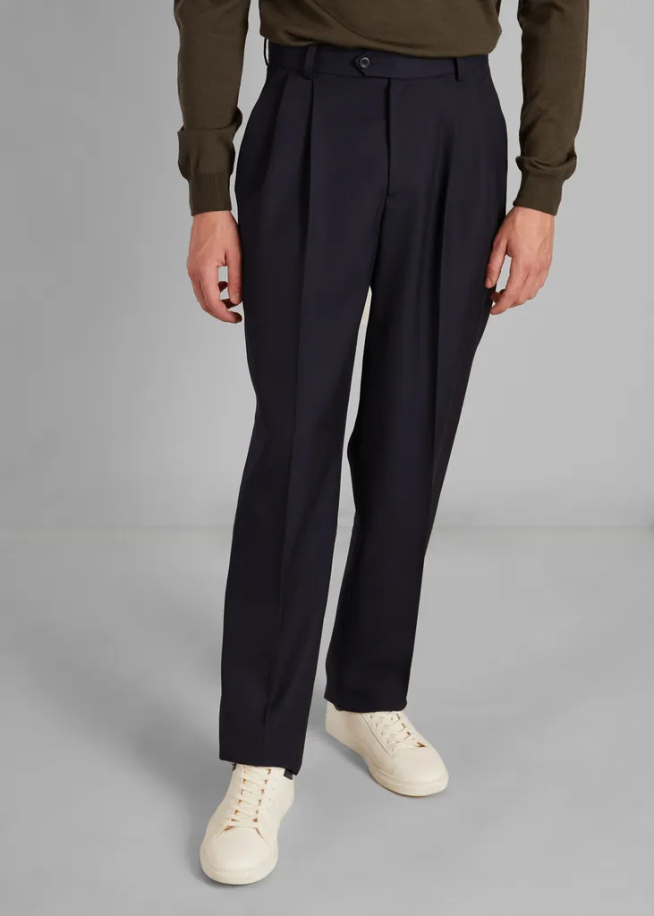 Pantalon à double plis en drap de laine L'Exception Paris