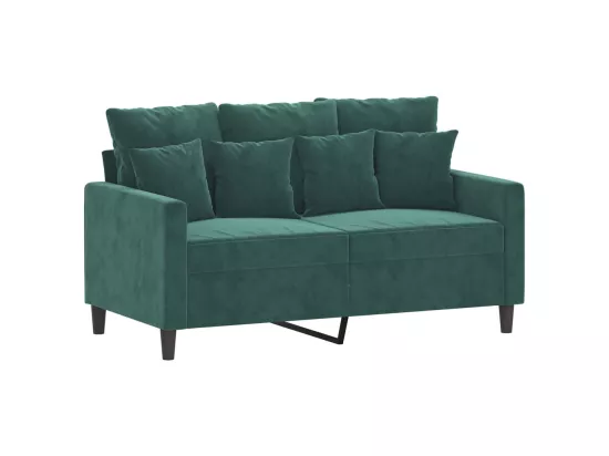 Canapé à 2 places Vert foncé 120 cm Velours