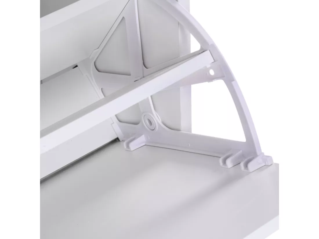 Armoire à chaussures meuble à chaussures dim. 60L x 24l x 80H cm 2 portes abattantes blanc