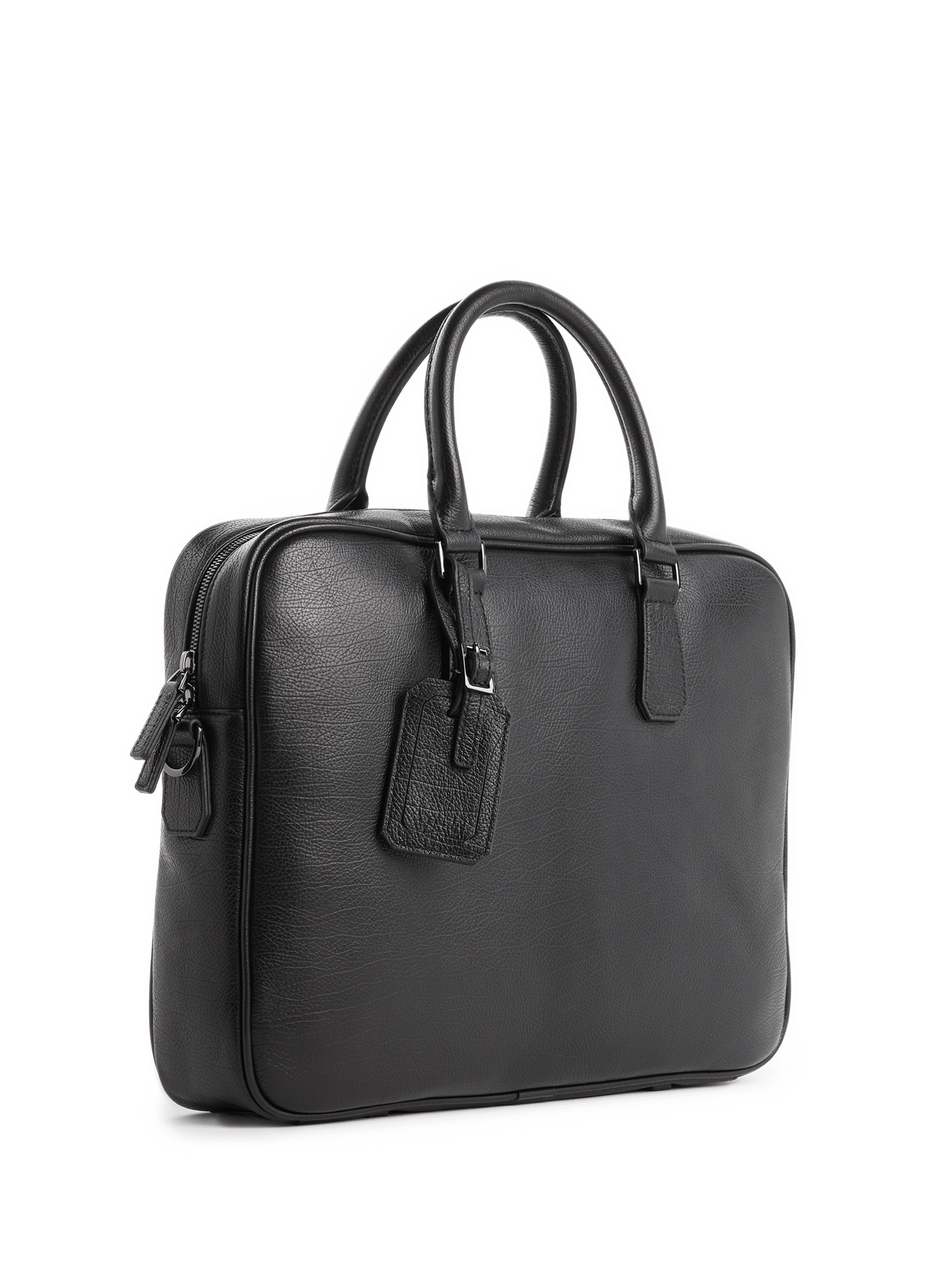 Sac d'ordinateur en cuir | Noir