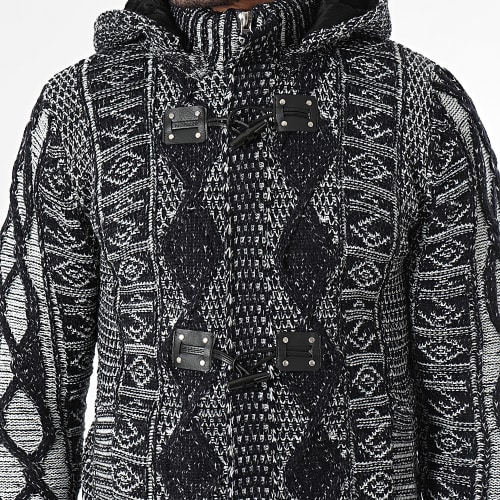 Gilet A Capuche Noir Blanc