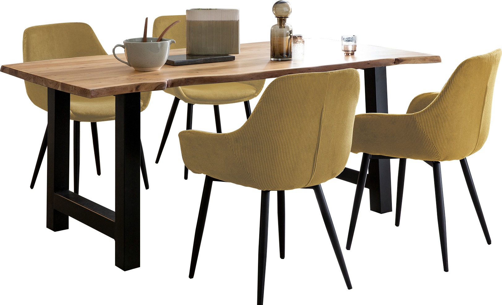 SalesFever Essgruppe »Elegante Essgruppe für stilvolles Speisen« Set, 5 Stk. tlg. Massivholz geölt und zweifach gewachst