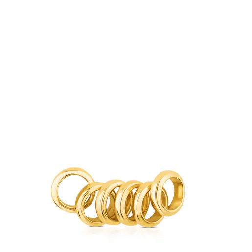 Conjunto de anéis com banho de ouro 18k sobre prata Hold
