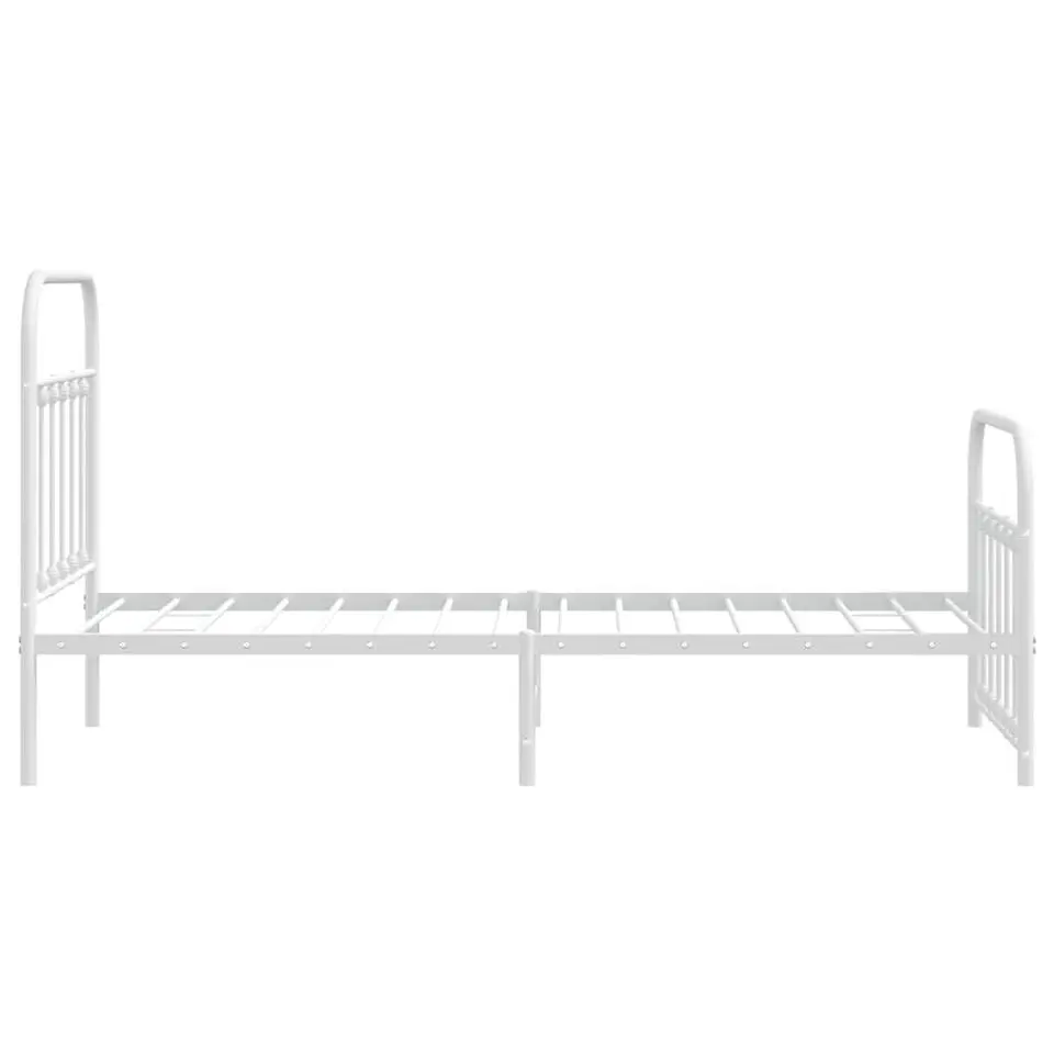 vidaXL - Bed frame met hoofd- en voeteneinde - Wit - Metaal - 90x190 cm