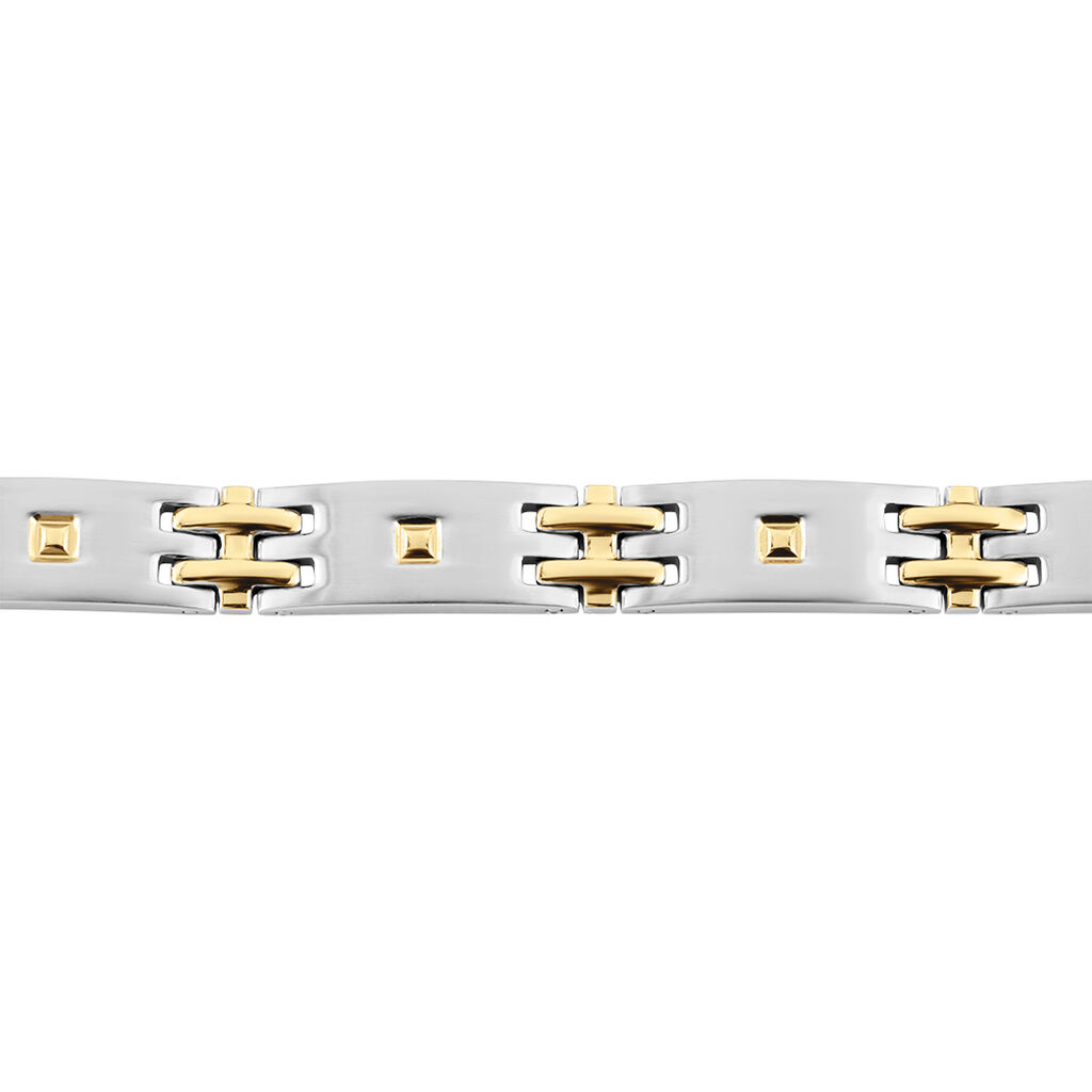 Bracelet Acier Blanc Et Plaqué Or Antero