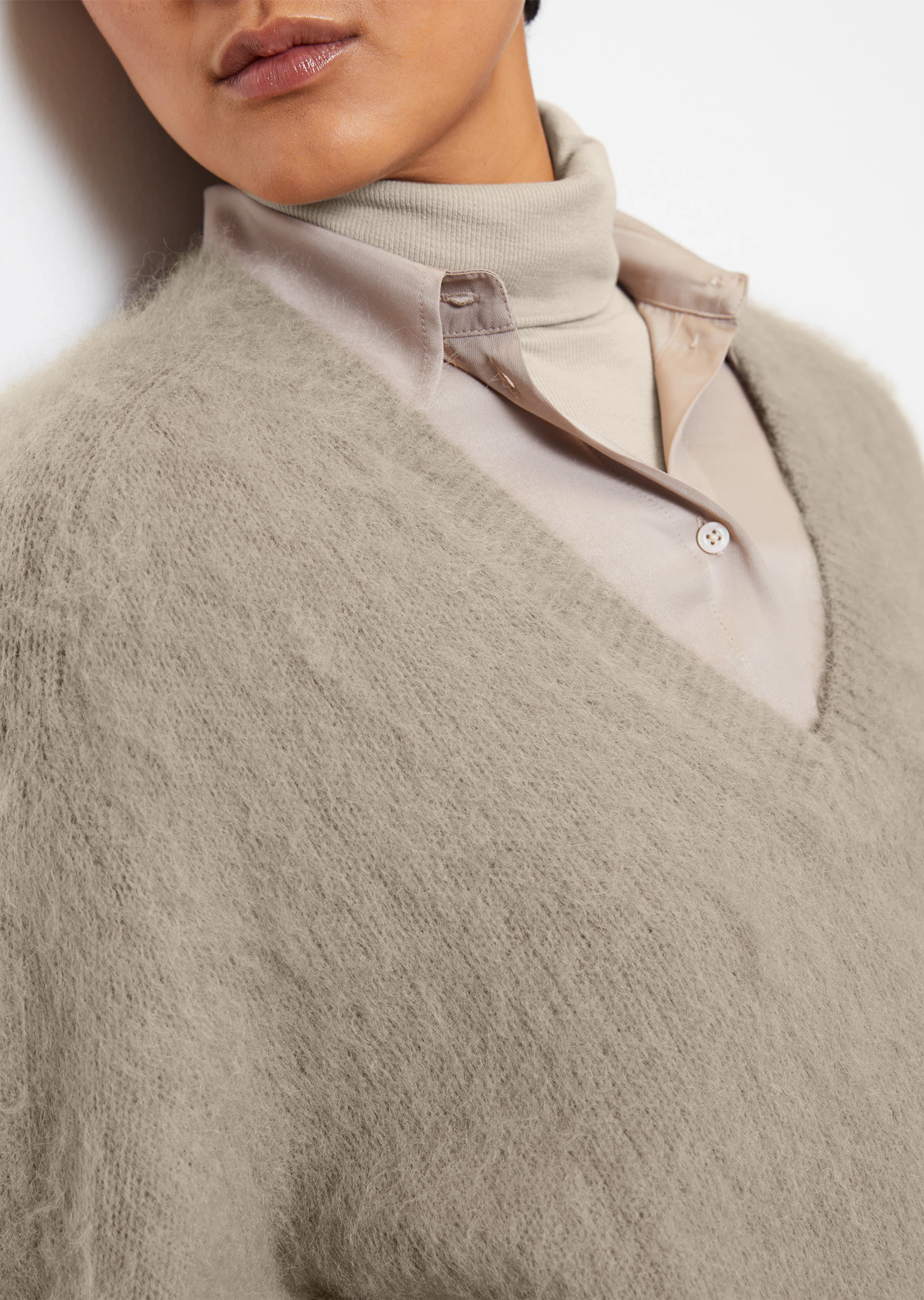 Kuscheliger Flausch-Pullover oversized aus Mohair-Wolle-Mix