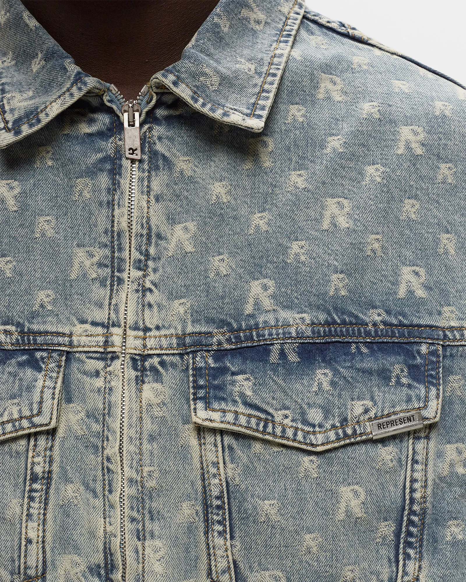 Represent MONOGRAM DENIM JACKET