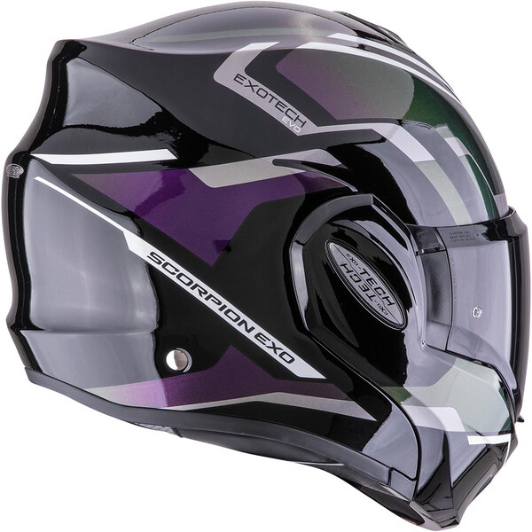 Scorpion - Casque Exo-Tech Evo Furio Noir / Argent / Violet