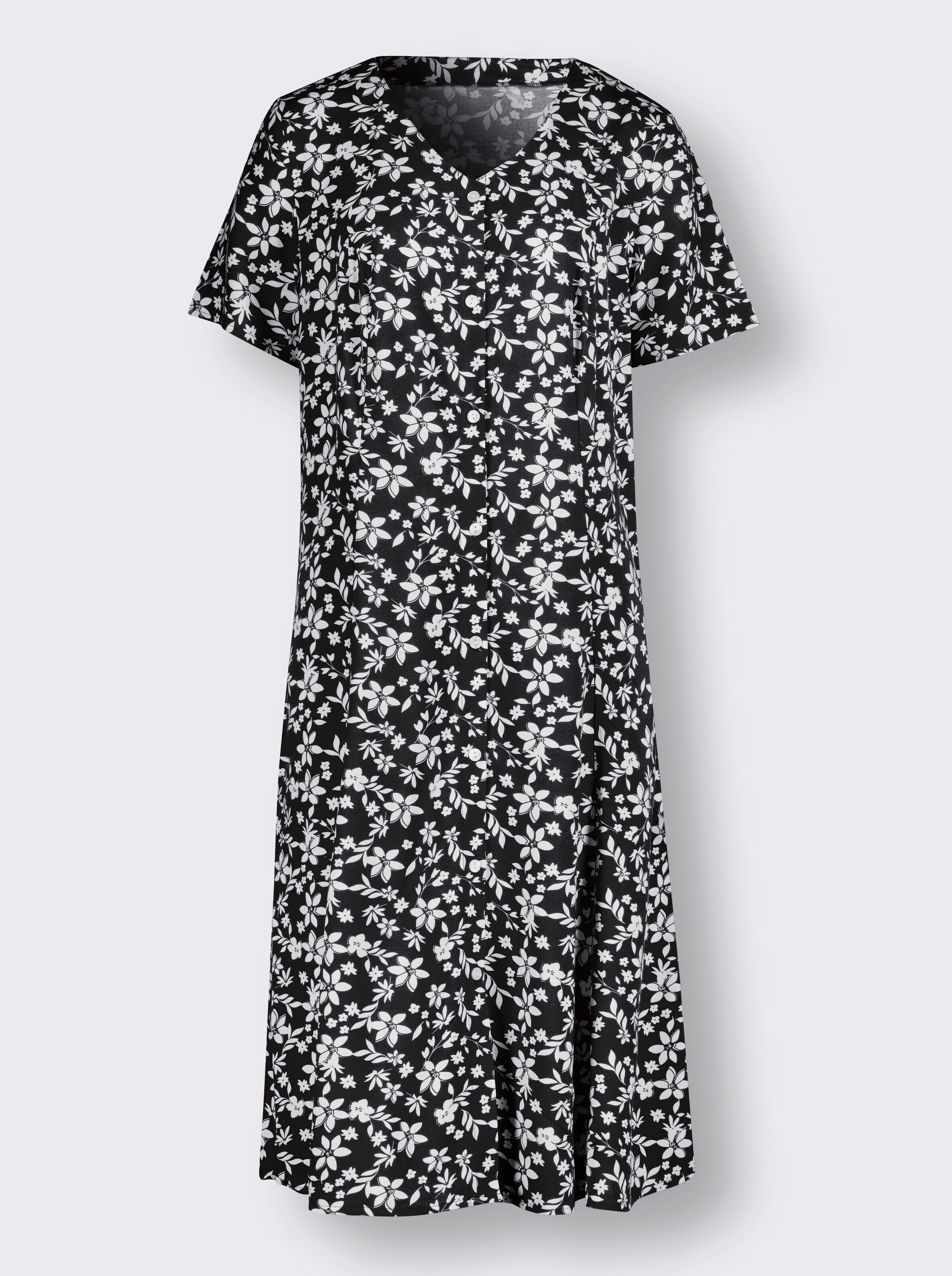 Blumenkleid in A-Linien-Form, reine Viskose