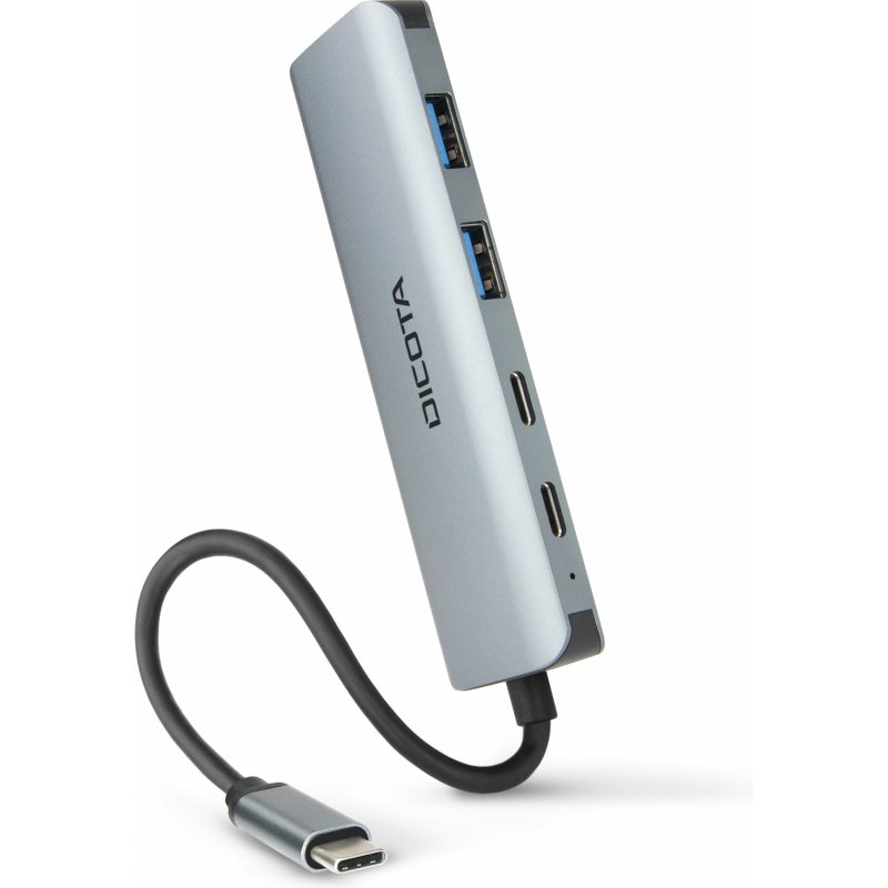 DICOTA D32061 hub & concentrateur USB Type-C 10000 Mbit/s Argent