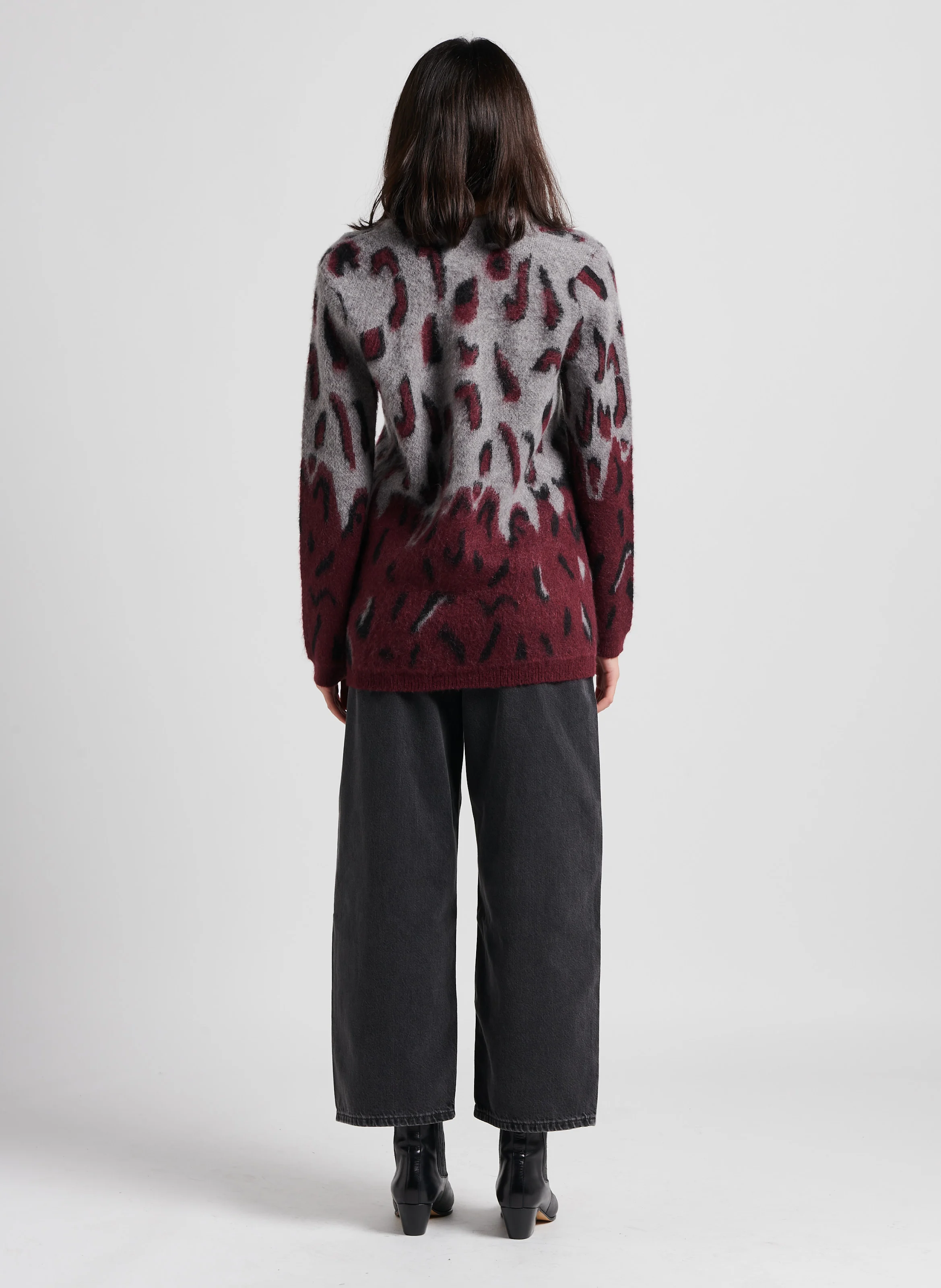 Gilet droit col V imprimé | Rouge