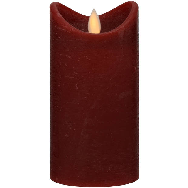 Blokker Rustieke LED Kaars - 7,5x15 cm - Rood