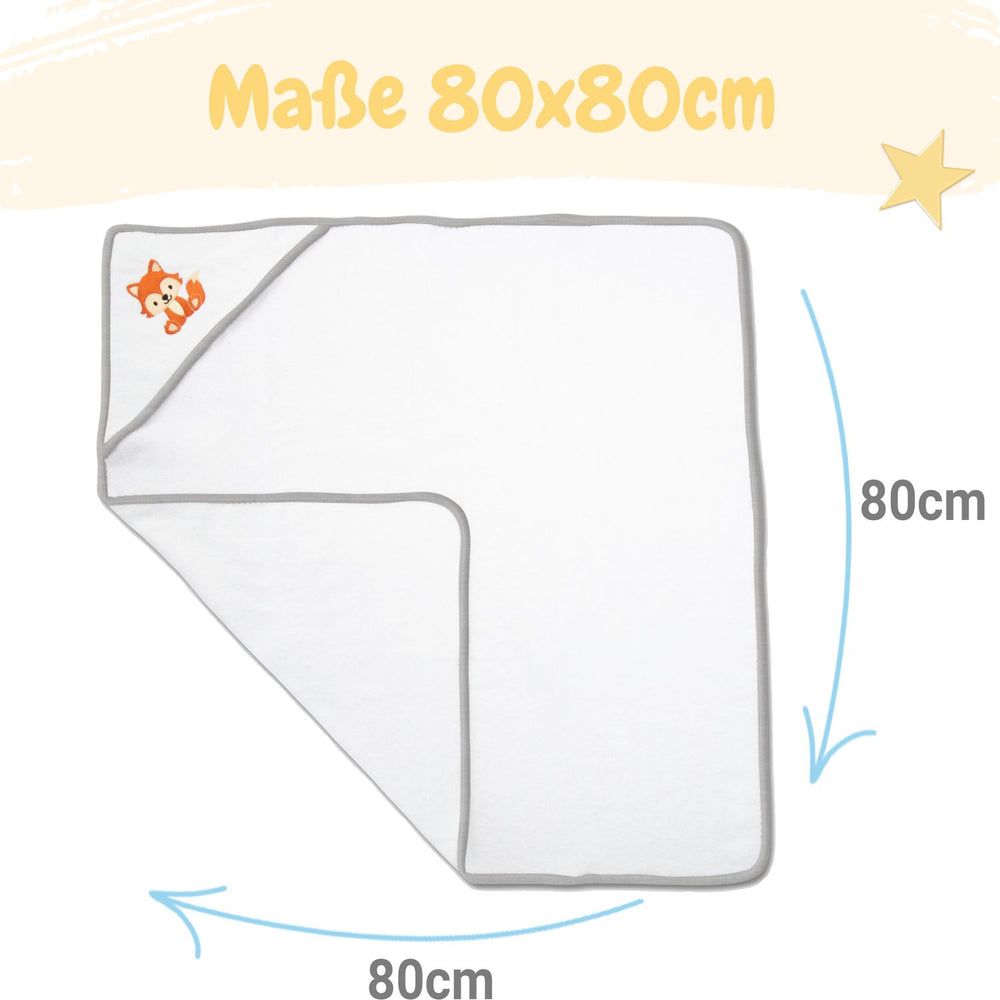 Babykajo Kapuzenhandtuch 80x80cm + 2 Waschlappen - Weiches Babyhandtuch OEKO Text zertifiziert