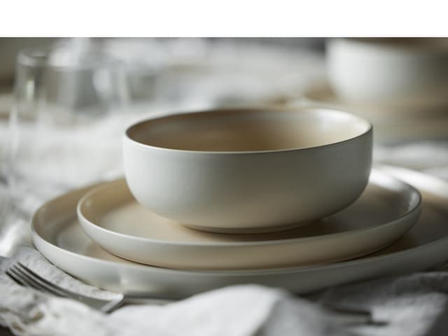 Studio Round Middagstallerken Matte white/Matte sand