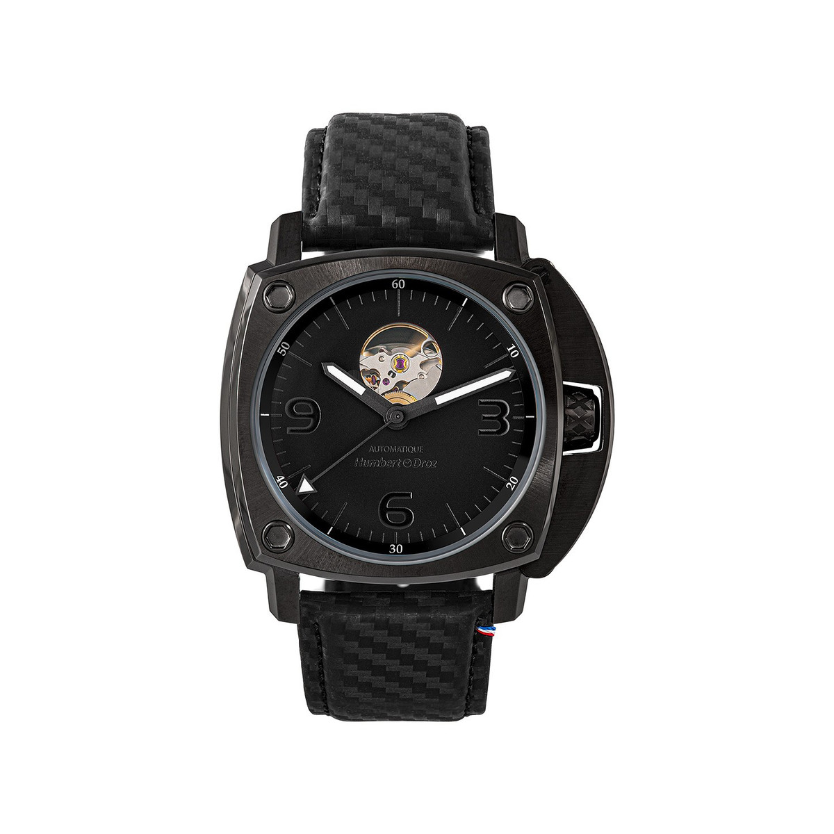 Montre HUMBERT-DROZ hd1 homme automatique, bracelet cuir noir