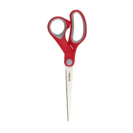 Scotch® Komfortschere, 18 cm, asymmetrisch, rot/grauer Komfortgriff