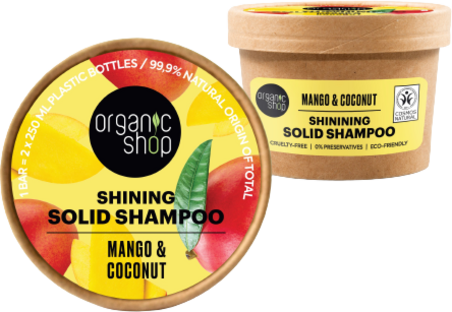 Organic Shop  Shining Solid Shampoo, 60 g