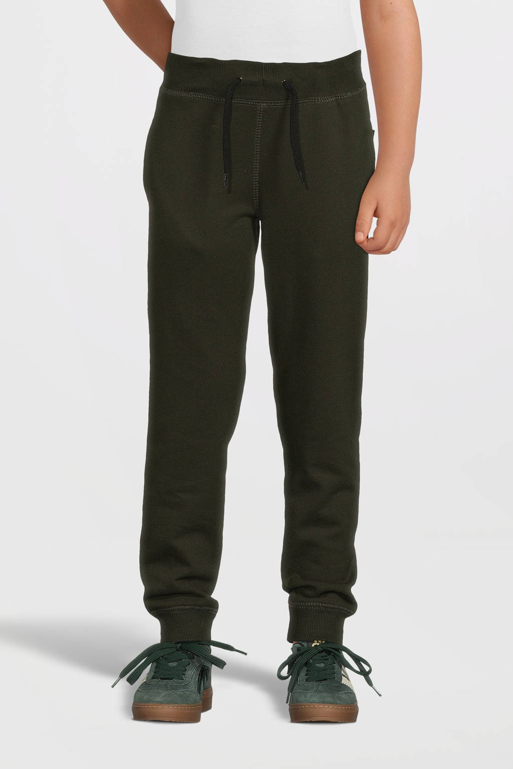 NAME IT regular fit broek NKMSWEAT donker olijfgroen