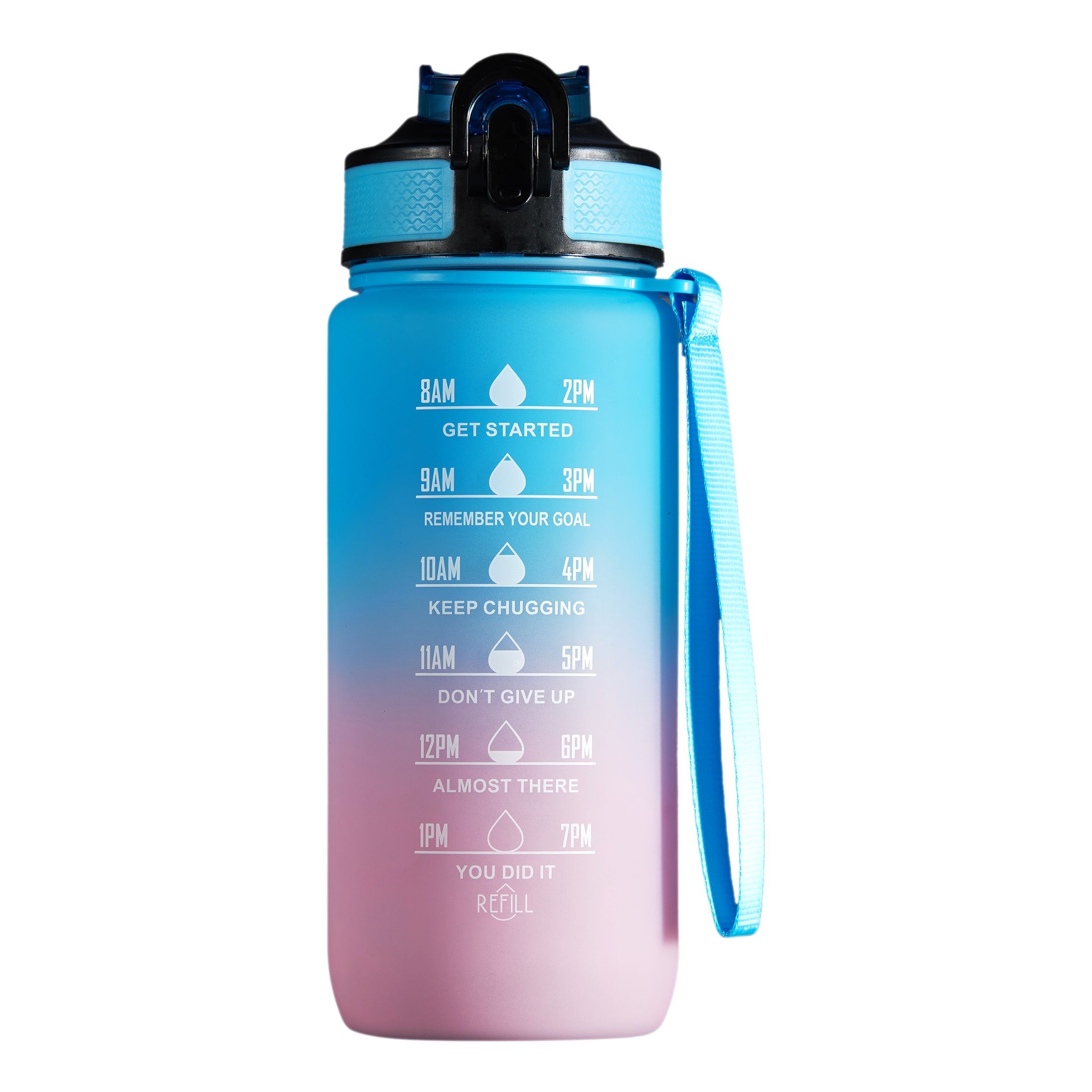 Vannflaske Motivasjon Rosa/Blå 600 ml