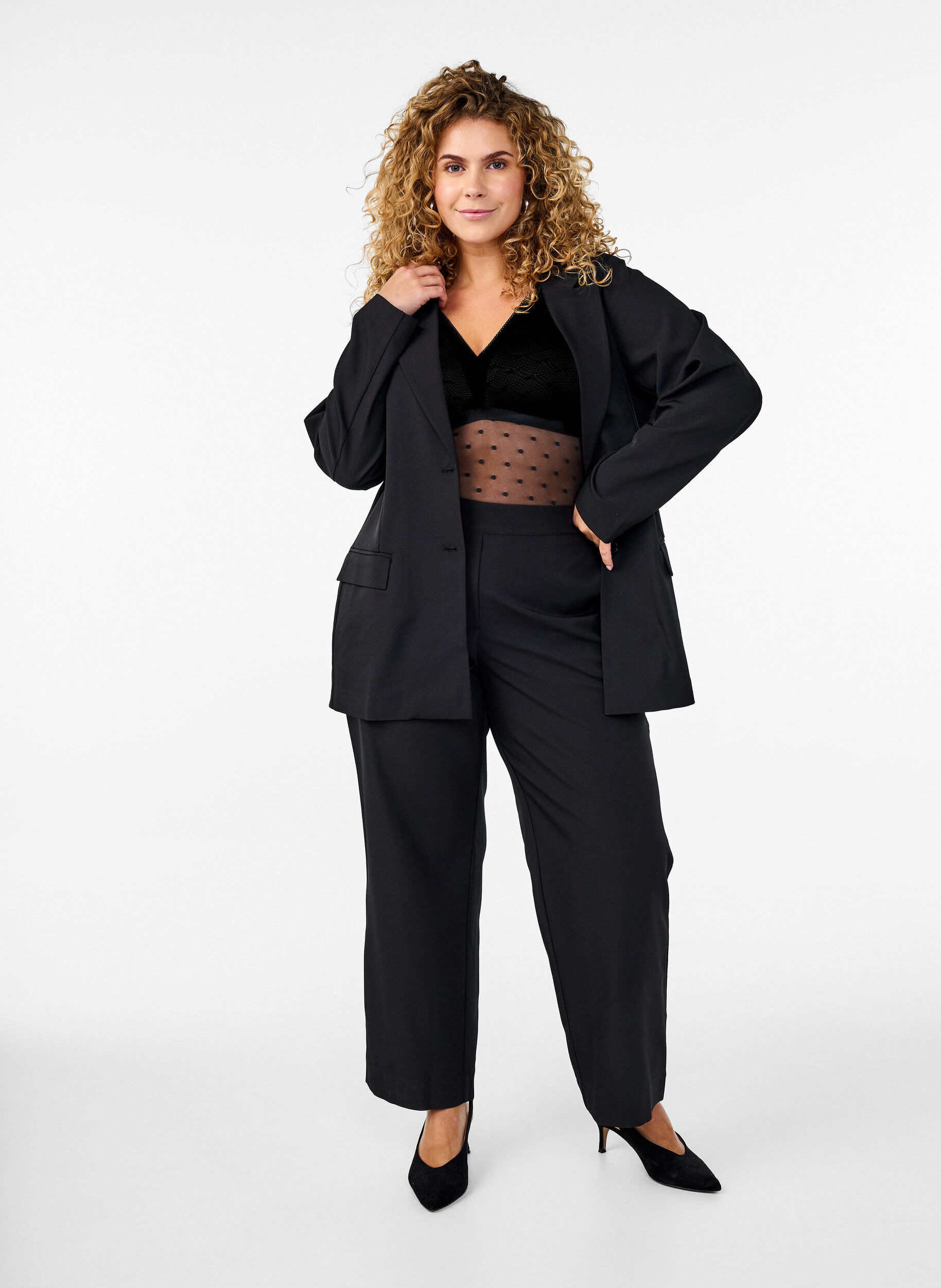 Bodystocking med prikket mesh og udtagelige puder