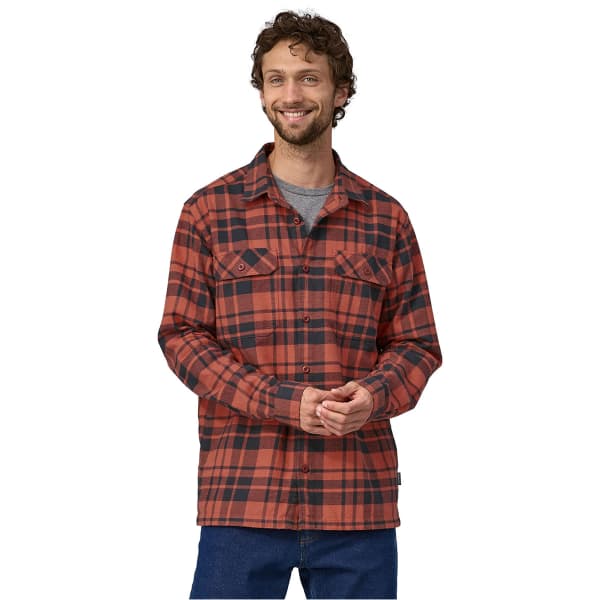 Chemise PATAGONIA M'S L/S ORGANIC COTTON MW FJORD FLANNEL SHIRT ICE CAPS/BURL RED