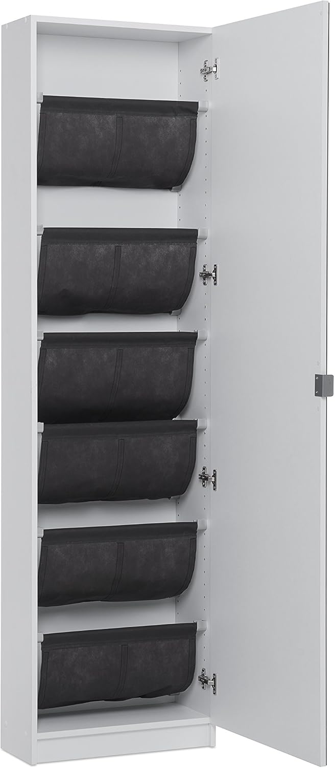 Intertrade Zora, Schuhschrank, Holzdekor, weiß, 50 x 20 x 180 cm
