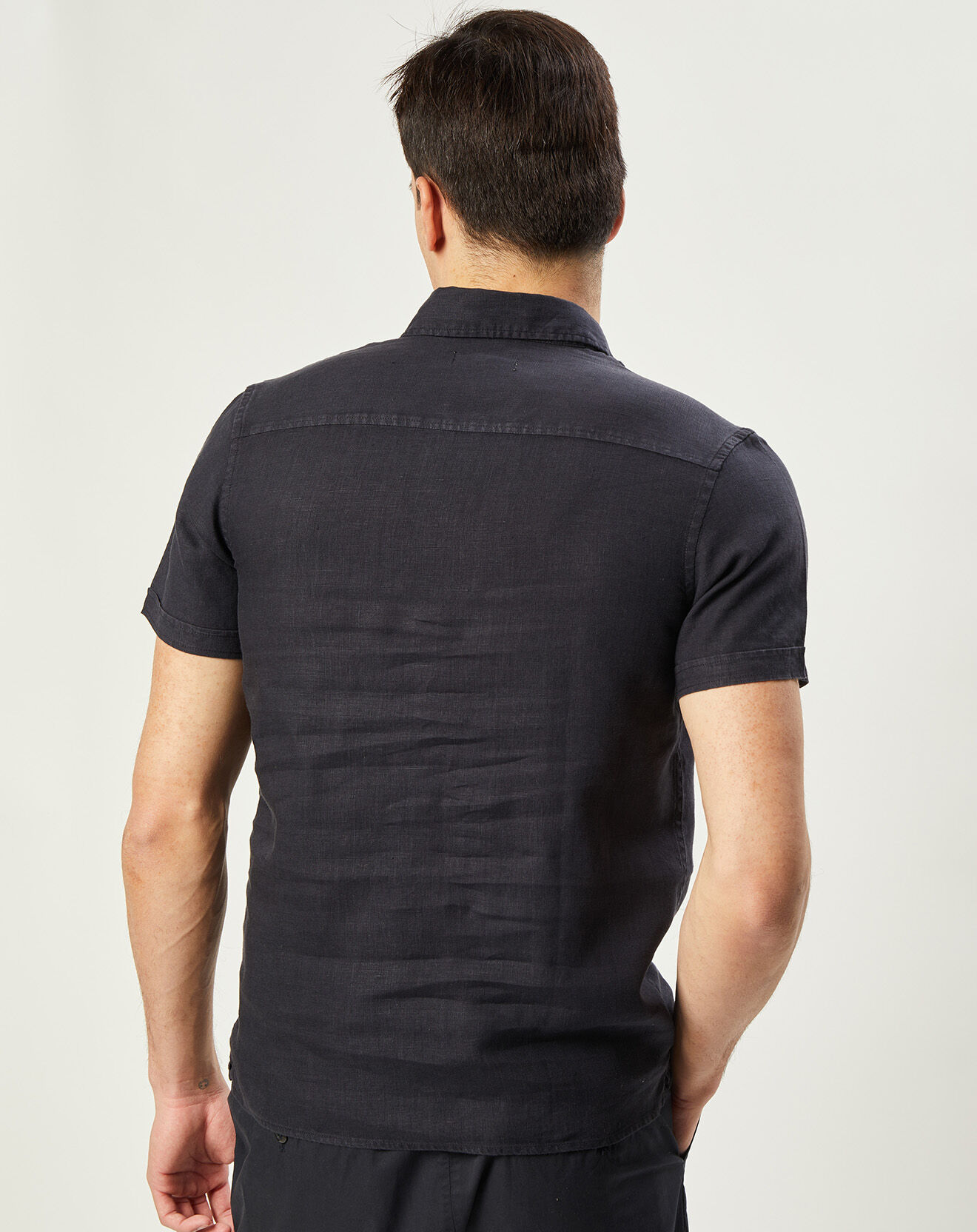 Harris Wilson Chemise 100% Lin Regular Fit Efe2 fumée
