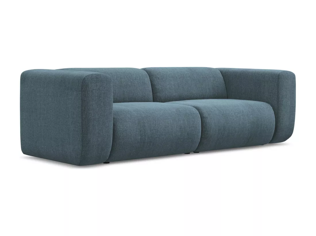 Canapé modulable 3 places en tissu chenille - jeans - EKAHI