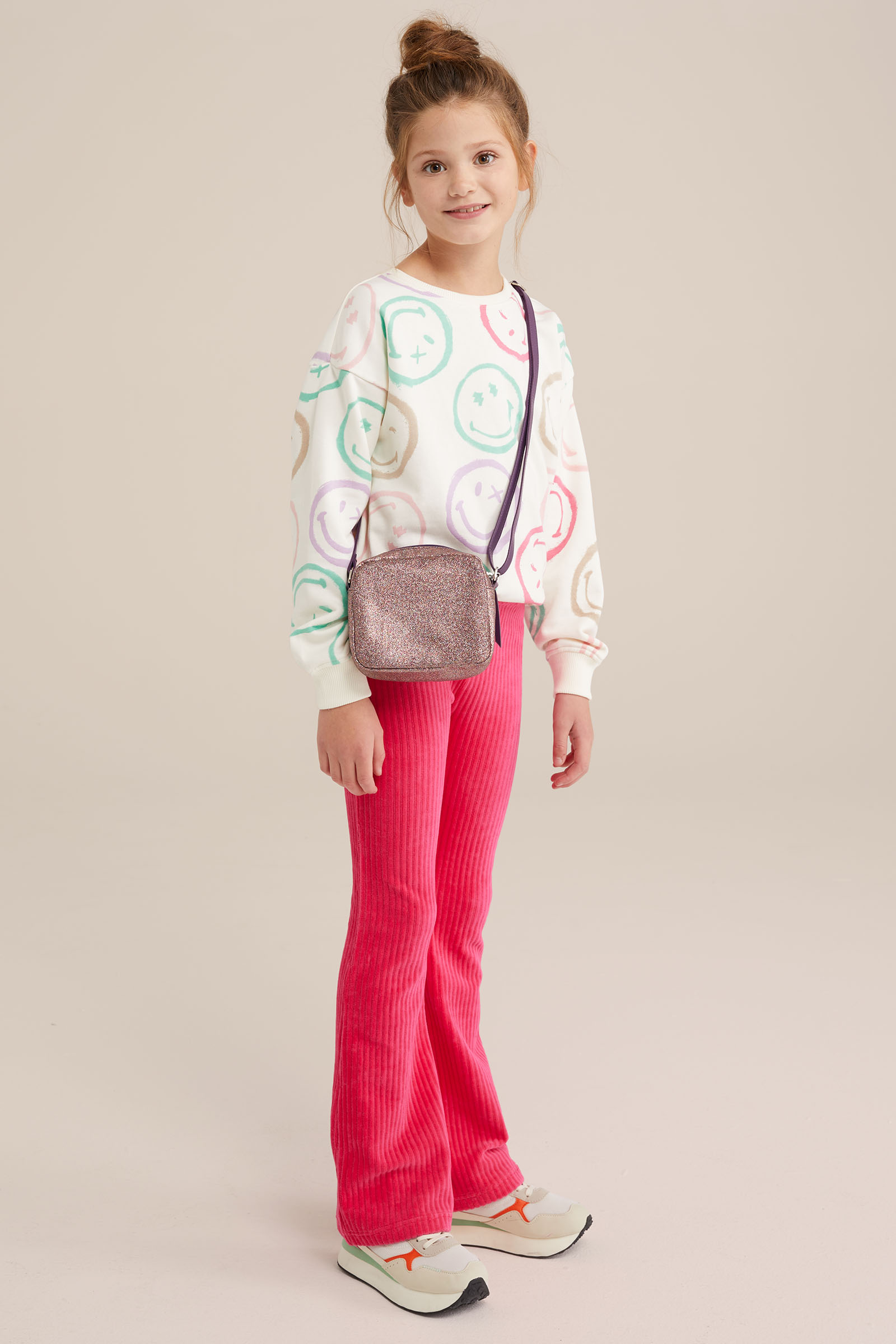 Meisjes tas met glitter WE Fashion Donkerpaars