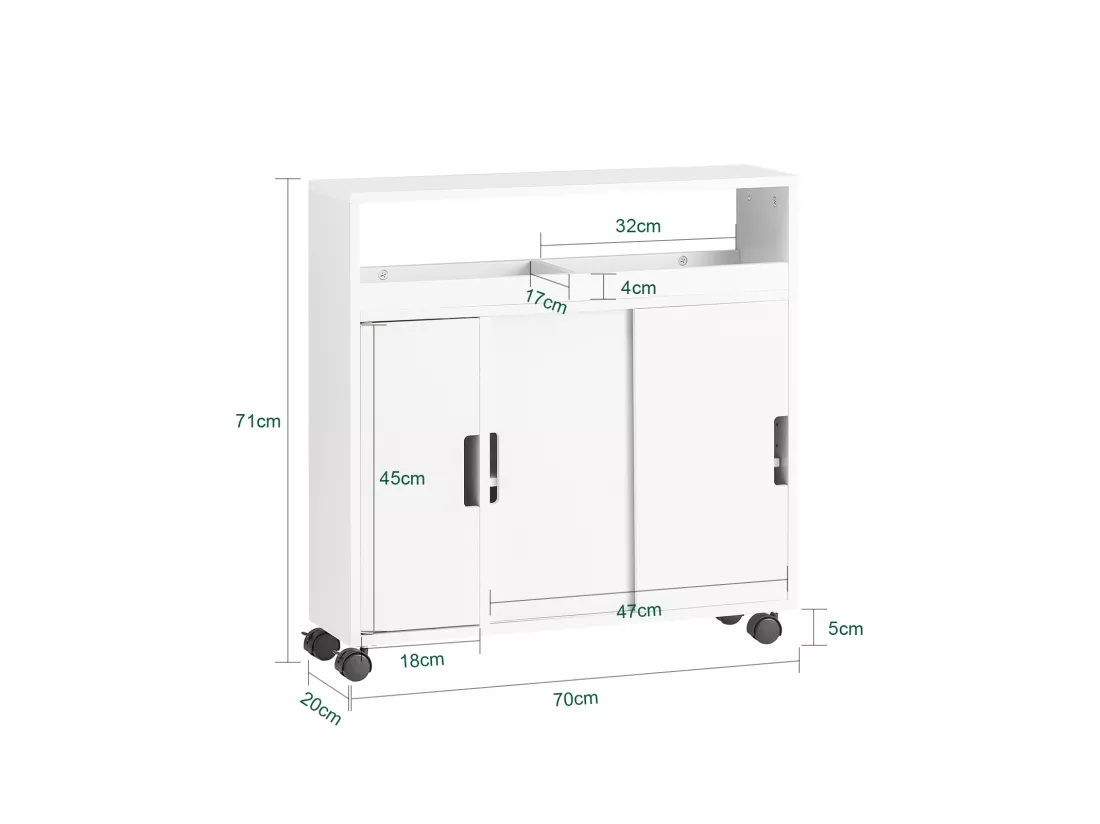 Meuble de Rangement Salle de Bain Armoire WC Meuble WC pour Papier, BZR02-W